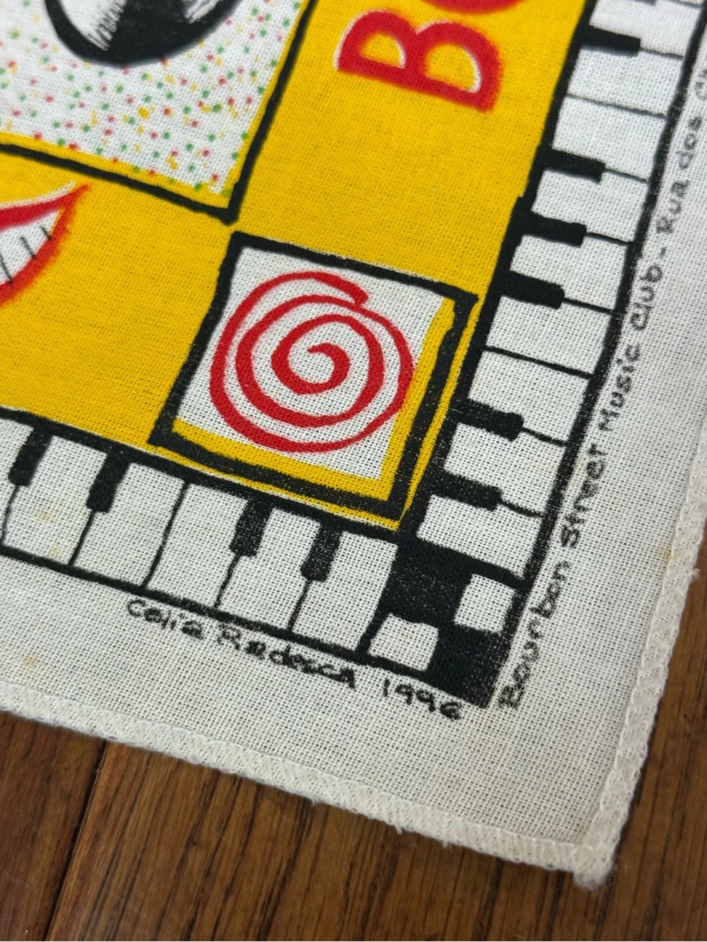 Vintage Bourbon Street New Orleans Printed Tea Towel Kitchen Towel Souvenir